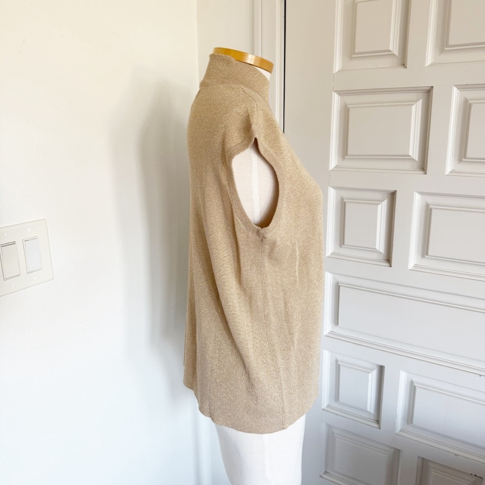 NWT Coldwater Creek Gold Sleeveless Knit Top High Neck Mock Turtleneck Size 1X - Picture 4 of 14